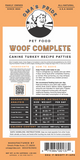 Woof Complete Canine Turkey Mix Patties small or large cases