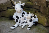 Hugglehounds Plush Corduroy Durable Barnyard Knotties, Cow,