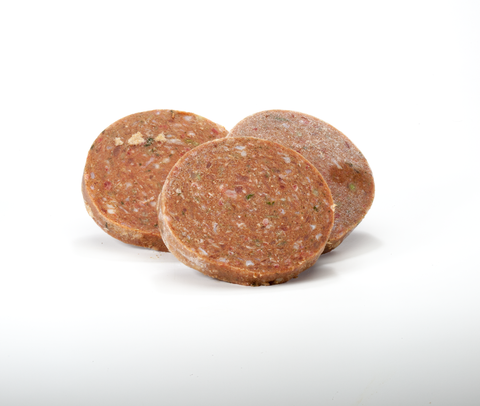 Woof Complete Canine Chicken Mix- 4oz Patties  approx (40)