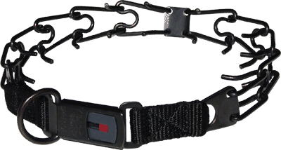 Herm Sprenger Black Stainless Steel Prong Collars with ClicLock Buckle