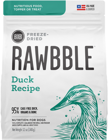 Bixbi Rawbble Freeze Dried Duck Dog Food