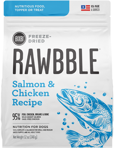 Bixbi Rawbble Freeze Dried Salmon and Chicken Dog Food