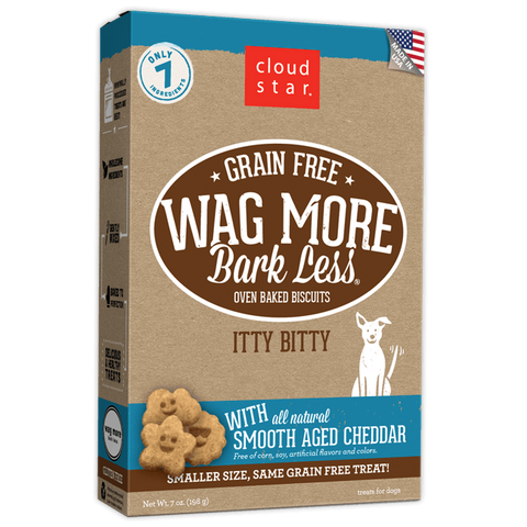 Wag More Bark Less Oven-Baked Grain Free Itty Bitty: Smooth Aged Cheddar