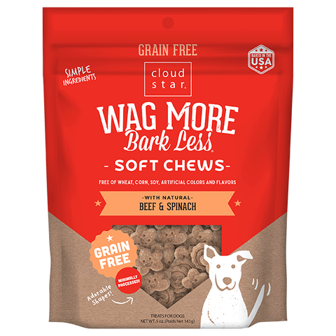 CS Wag More Bark Less GF Soft & Chewy Dog Treats: Beef & Spinach