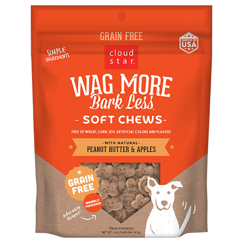 CS Wag More Bark Less GF Soft & Chewy Dog Treats: Peanut Butter & Apples