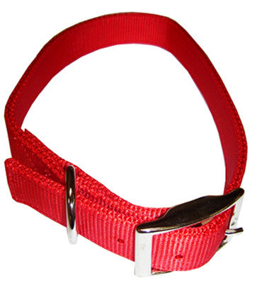 Nylon Double Ply Dog Collar - Red