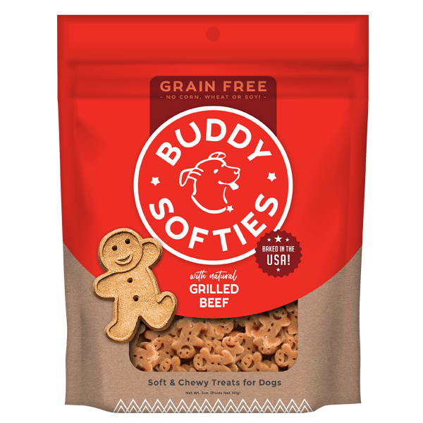 Buddy Biscuits Grain Free - Soft & Chewy Treats Grilled Beef