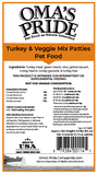 Turkey & Veggie Mix - 4oz Patties  approx (40)